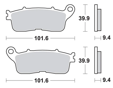 Calços de freio traseiras SBS Sintered Street Excel 892LS, Crosstourer, VFR 1200 F DCT (1 par para 1 disco) Não é adequado para VFR 1200 F sem DCT.