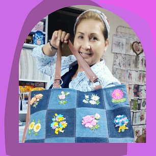 🌸 TALLER DE BORDADO: BOLSO DE DENIM CON CORAZONES 💖- FULLDAY