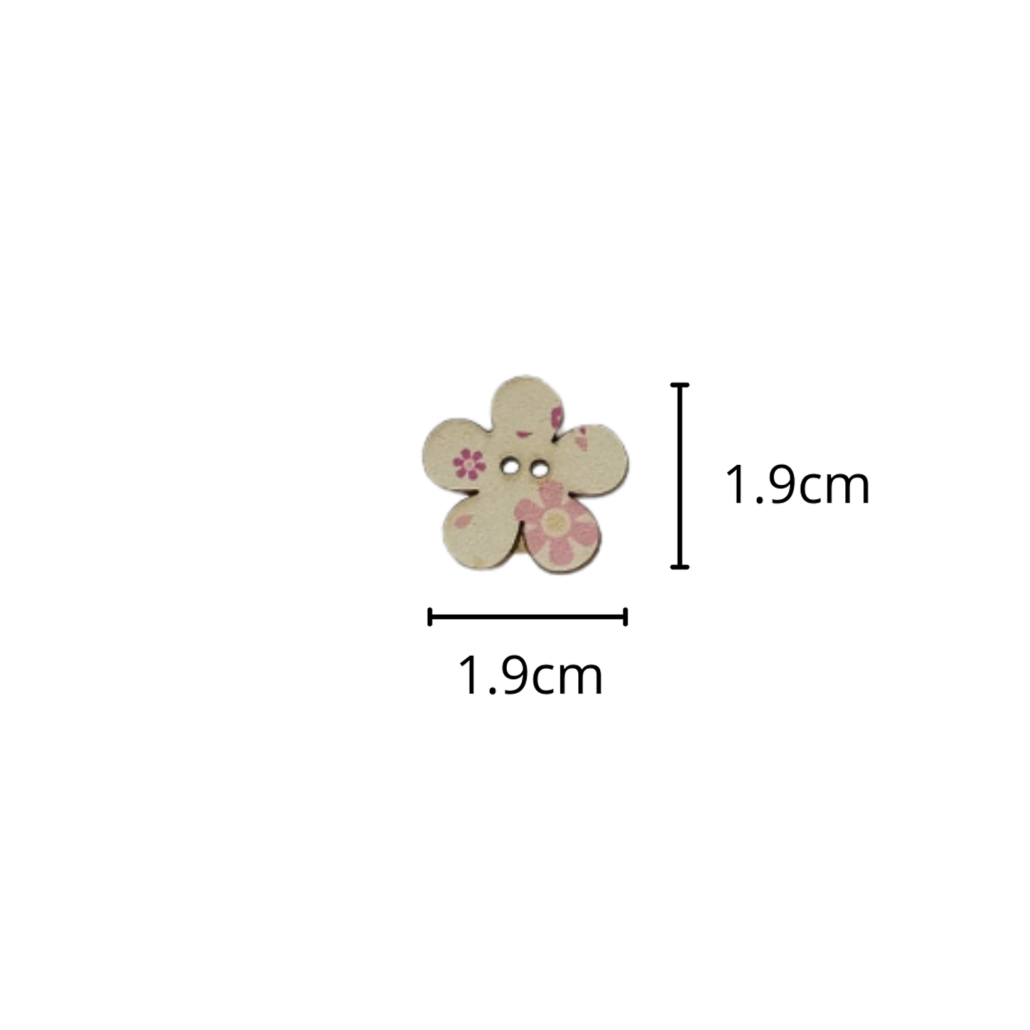 Botones Flor MDF Estampados 1.9 cm – Diseños Florales – Docena x12 2
