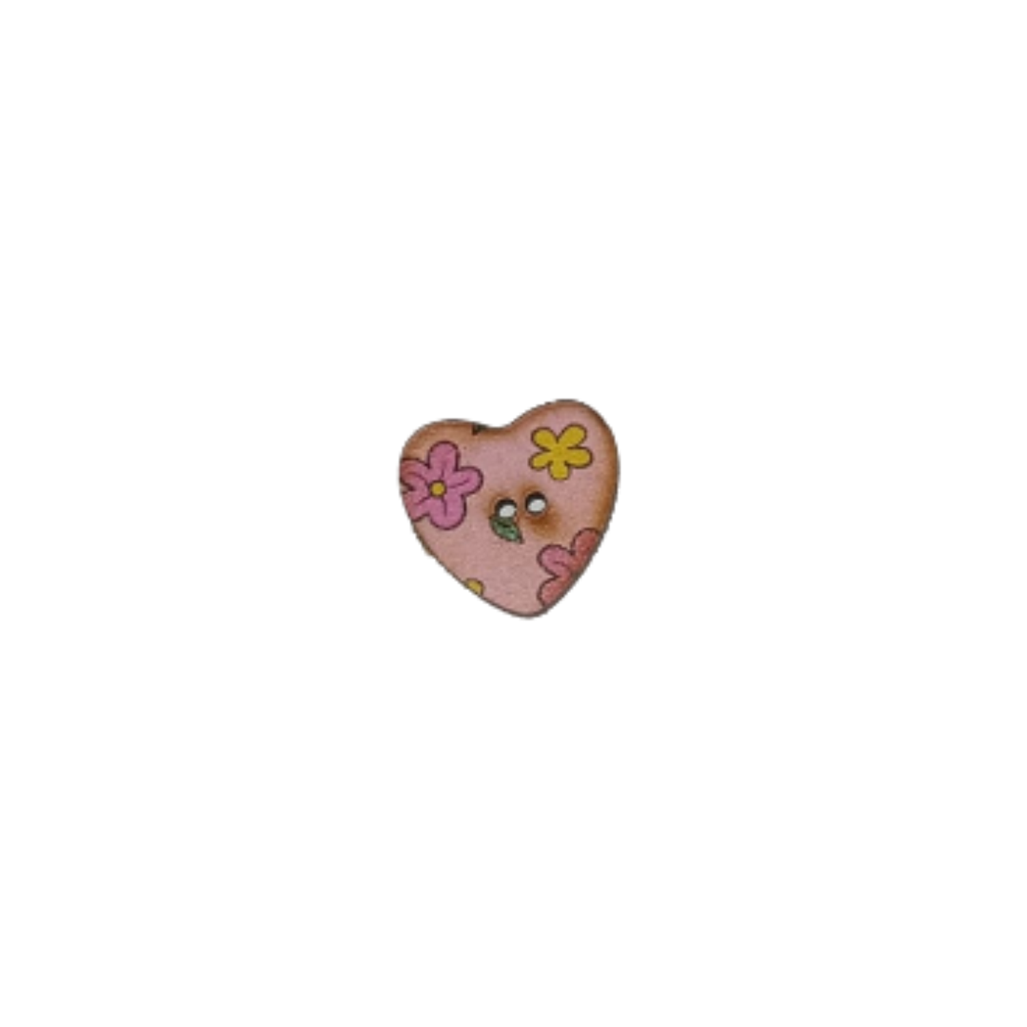 Botones Corazón MDF Estampados 1.9 cm – Diseños Florales – Docena x12 5