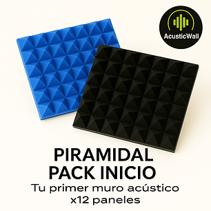 Piramidal Pack Inicio (x12) – Espumas Acústicas AcusticWall