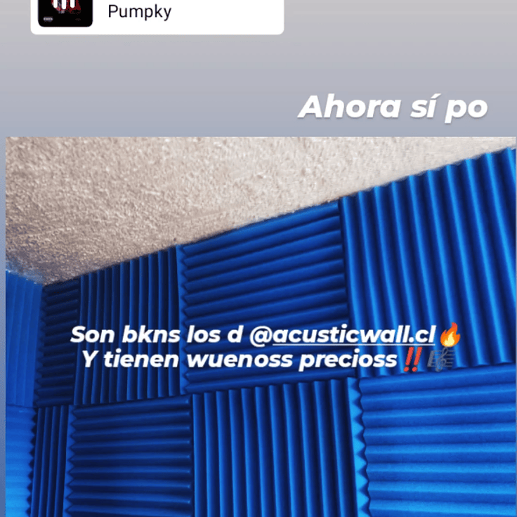 Pared tratada con espumas acústicas AcusticWall, cliente destaca buena atención y precios accesibles