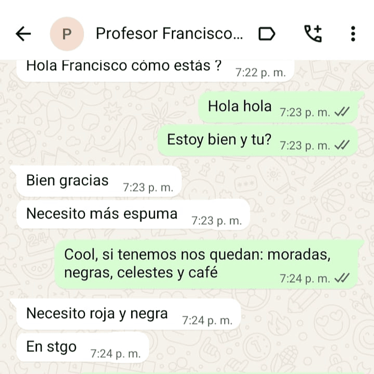 Cliente solicita segunda compra de espumas acústicas AcusticWall luego de buenos resultados iniciales