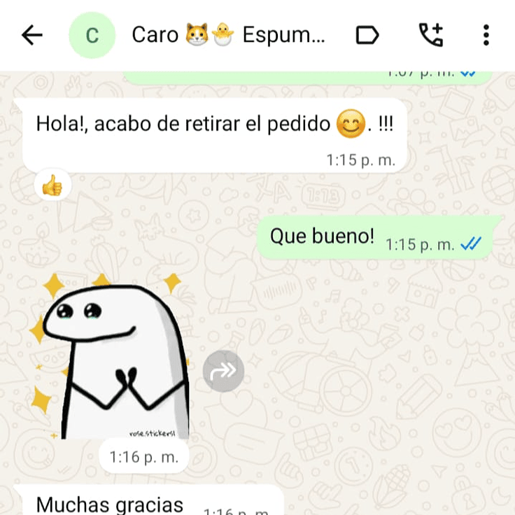 Cliente confirma retiro exitoso de pedido de espumas acústicas AcusticWall