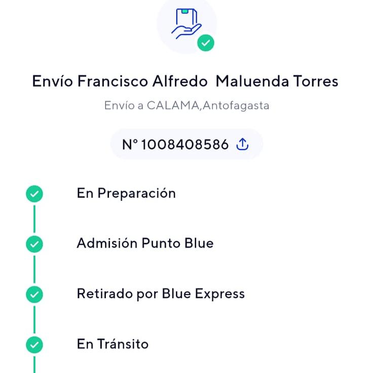 Envío de espumas acústicas AcusticWall a Calama, Antofagasta, pedido en preparación con seguimiento activo