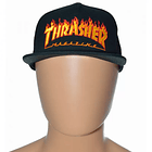 Boné Thrasher Embroidered Flame Logo Mesh - Black 1