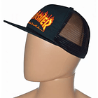 Boné Thrasher Embroidered Flame Logo Mesh - Black 2