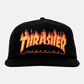 Boné Thrasher Printed Flame Logo Snapback - Preto