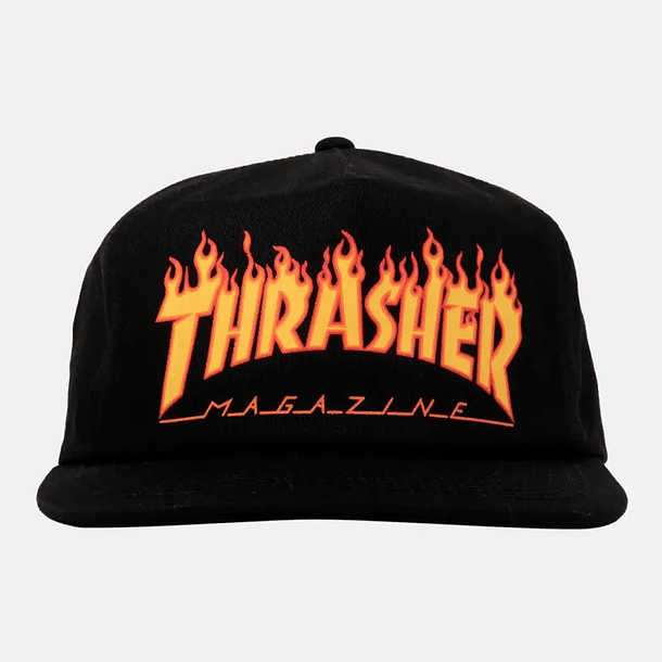 Boné Thrasher Printed Flame Logo Snapback - Preto 1