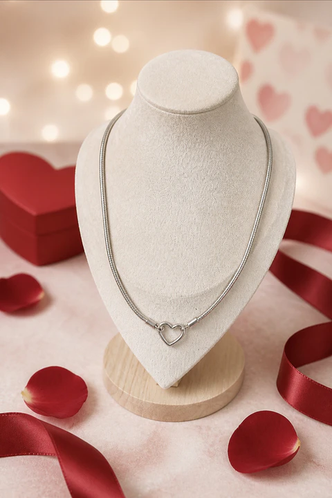 Collar Corazón Cadena Snake