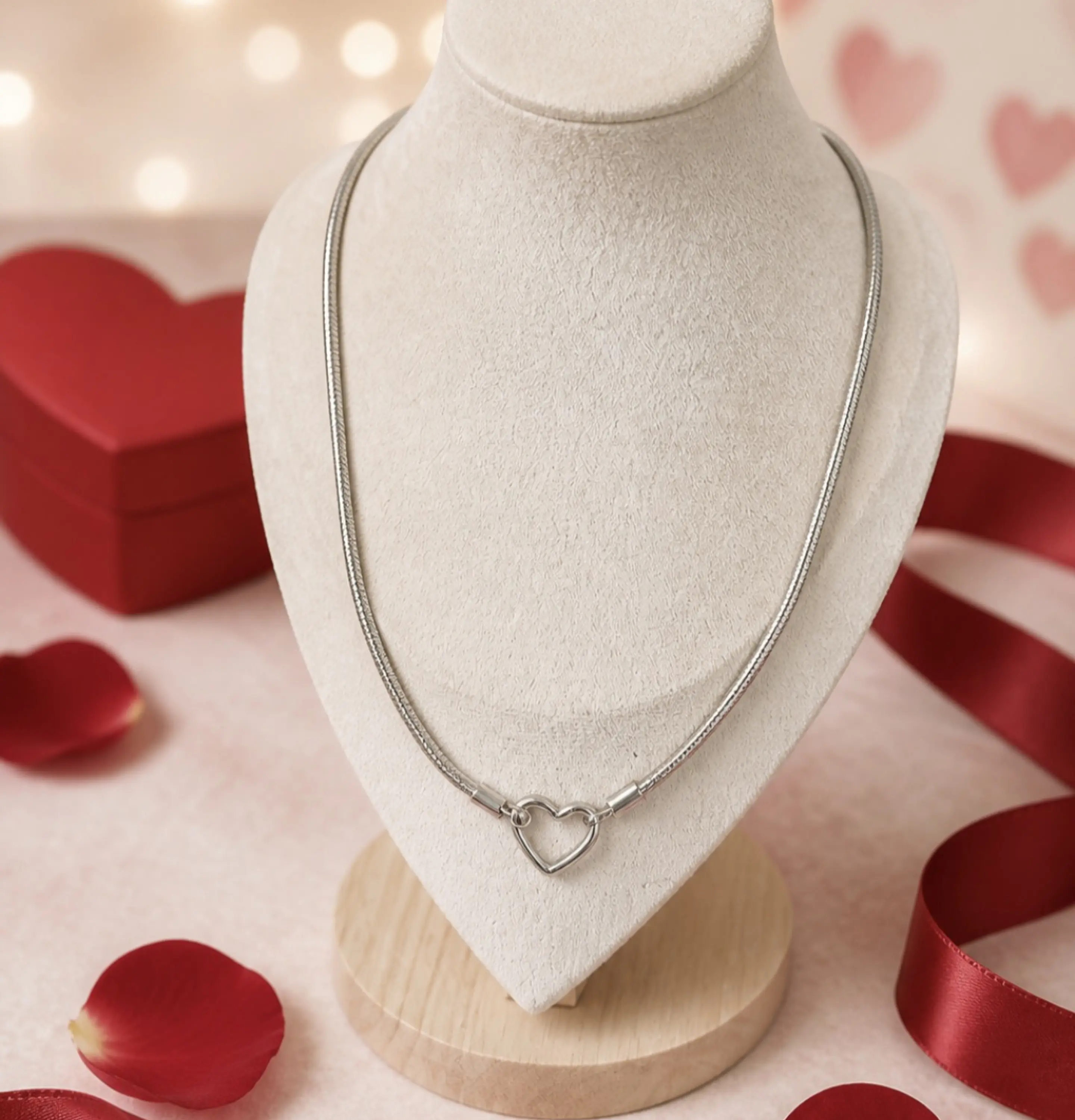 Collar Corazón Cadena Snake 1