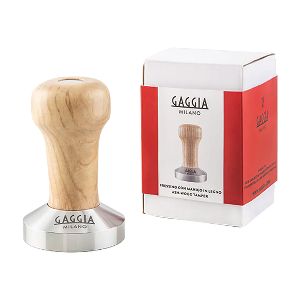 Tamper Gaggia 58mm con Mango de Madera 1