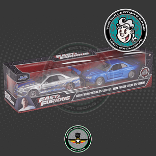 2 Fast 2 Furious - Fast & Furious: Brian's 2002 Nissan Skyline GT-R (R34) Silver & Blue 1:32