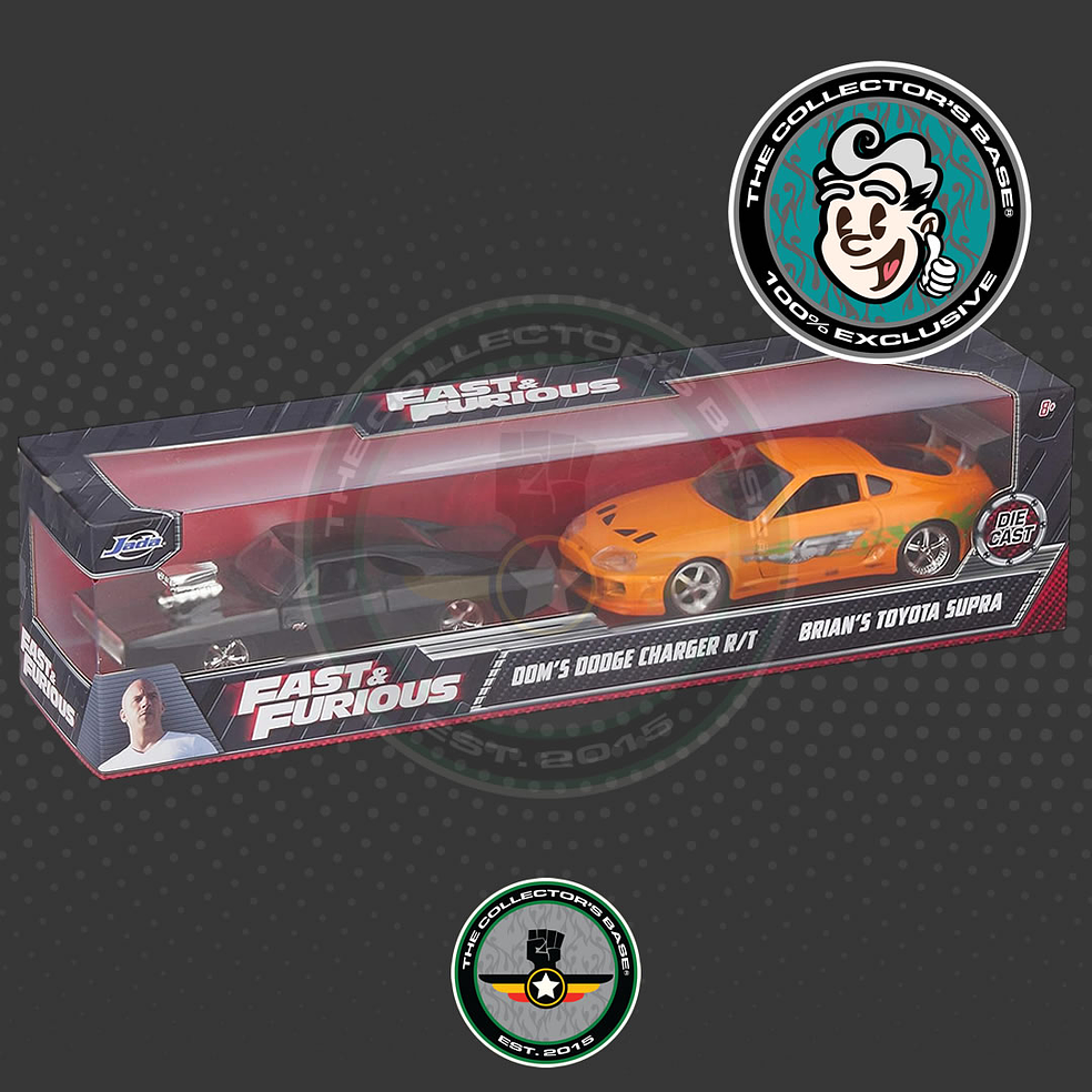 The Fast and The Furious: Brian's 1994 Toyota Supra MK IV & Dom's 1970 Dodge Charger R/T 1:32 2