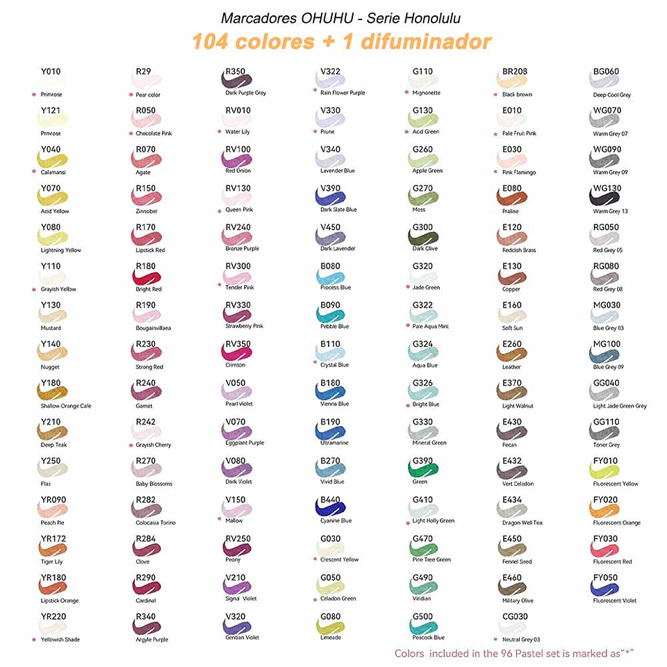 OHUHU 104 MARCADORES DE ALCOHOL + 1 BLENDER. PINCEL&BISELADA 2