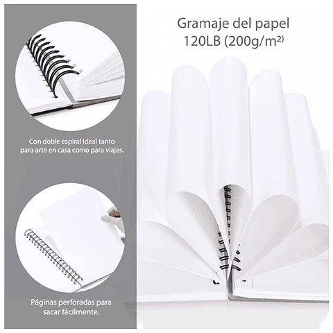 OHUHU BLOCK ESPIRAL PARA MARCADORES DE ALCOHOL (41 X 29 CM, 50 HOJAS) 120 LB/200 GSM