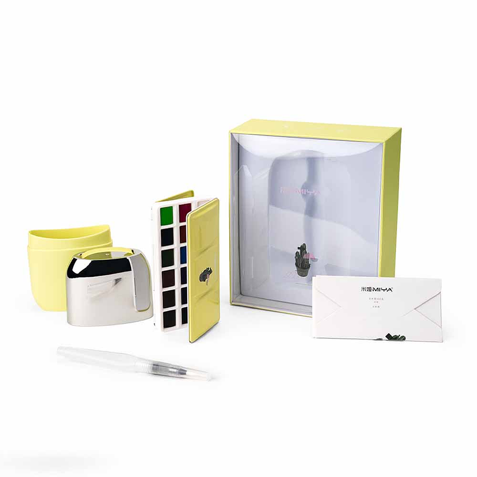 MIYA SET DE ACUARELA 18 COLORES + PINCEL+PAPEL  1