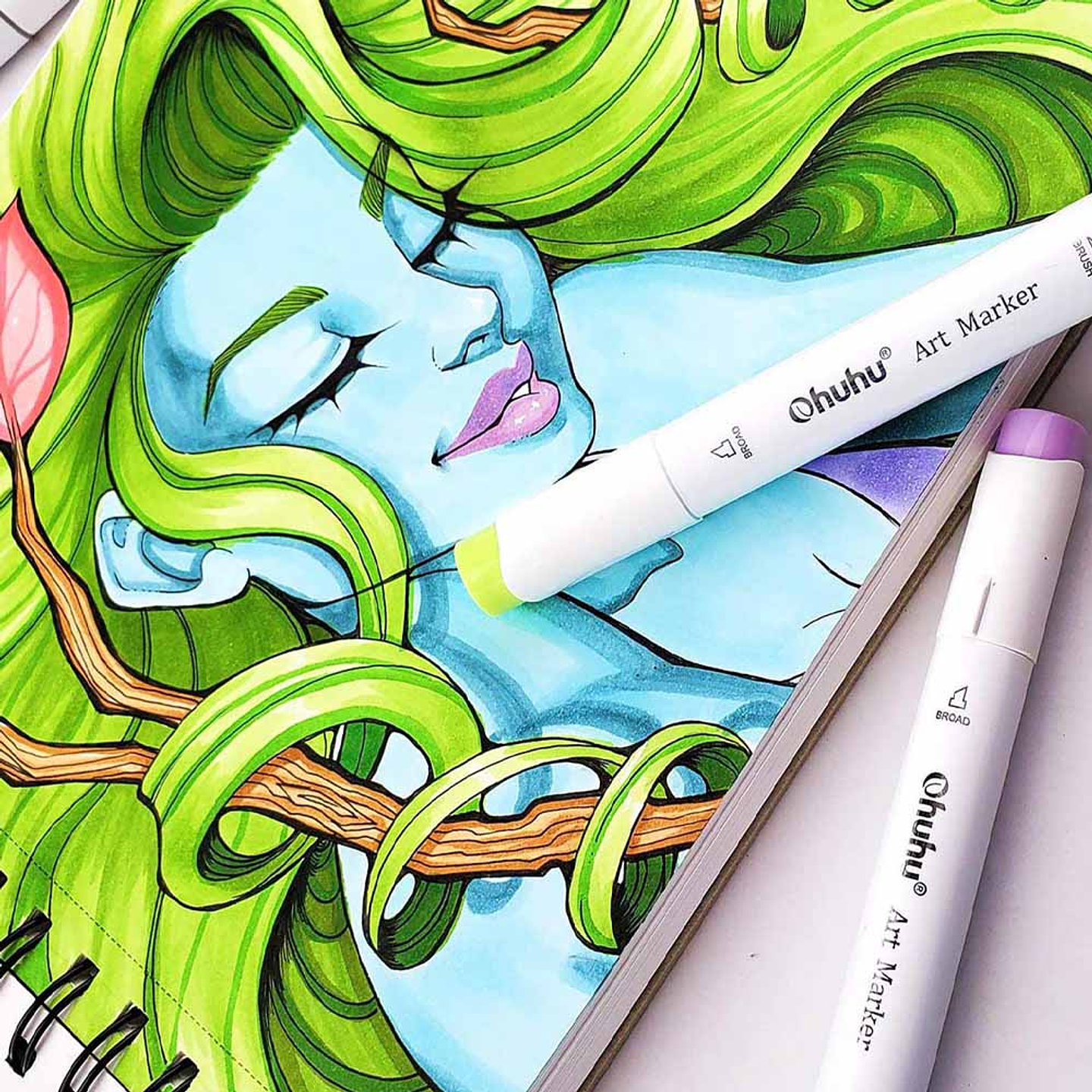 OHUHU BLOCK ESPIRAL PARA MARCADORES DE ALCOHOL (41 X 29 CM, 50 HOJAS) 120 LB/200 GSM 5