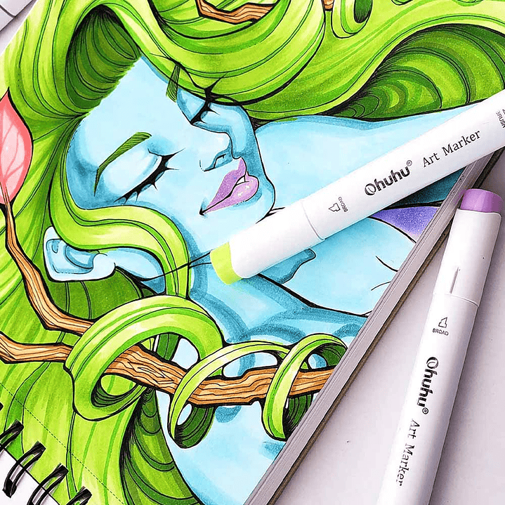 OHUHU BLOCK ESPIRAL PARA MARCADORES DE ALCOHOL (41 X 29 CM, 50 HOJAS) 120 LB/200 GSM 5