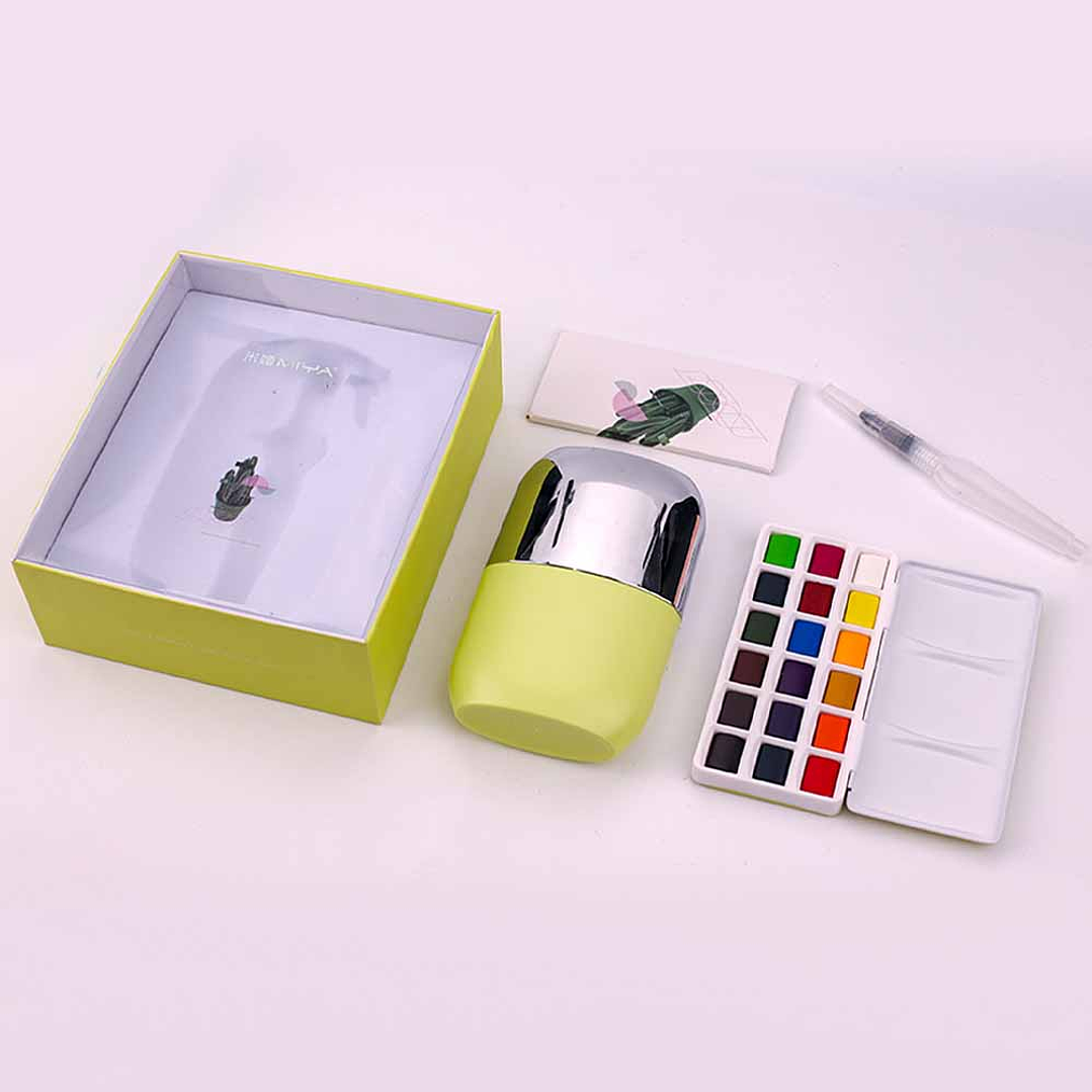 MIYA SET DE ACUARELA 18 COLORES + PINCEL+PAPEL  2