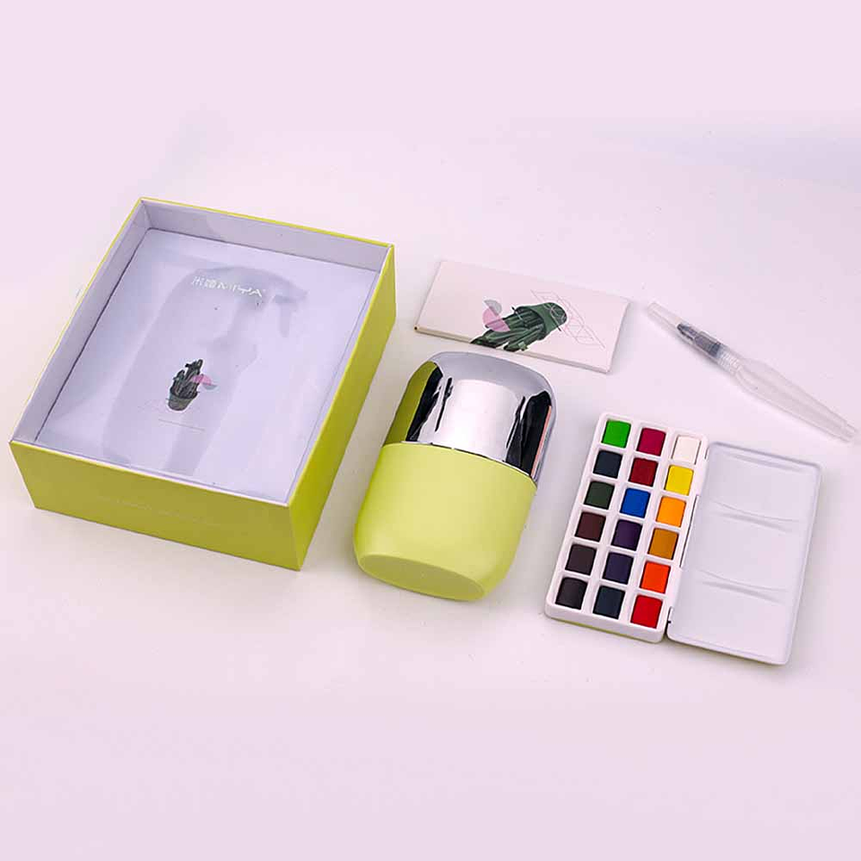 MIYA SET DE ACUARELA 18 COLORES + PINCEL+PAPEL  2