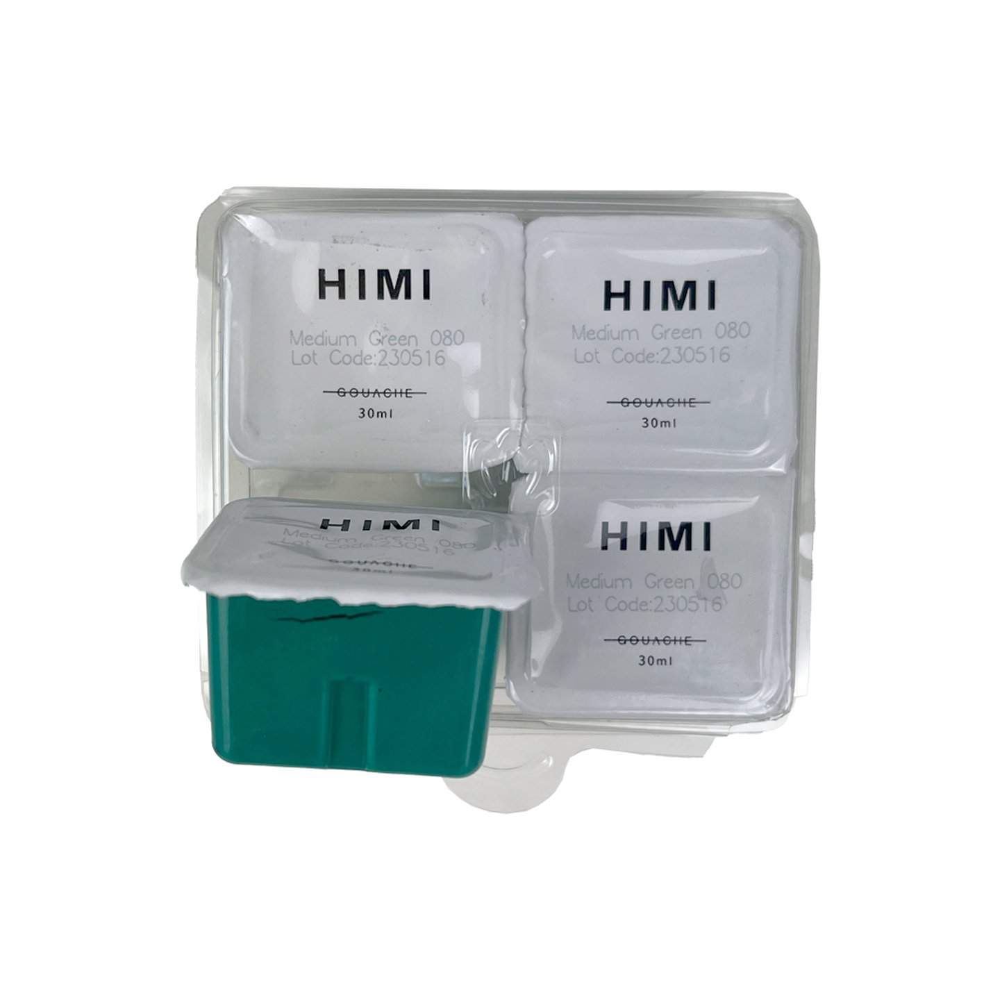 MEDIUM GREEN 080 Recambio de Pintura Gouache Miya Himi de 30 ml 4 unidades 2