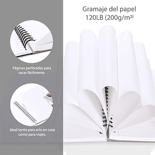 OHUHU BLOCK PARA MARCADORES CON ANILLADO EN ESPIRAL (25.4X19.3CM, 60 HOJAS)