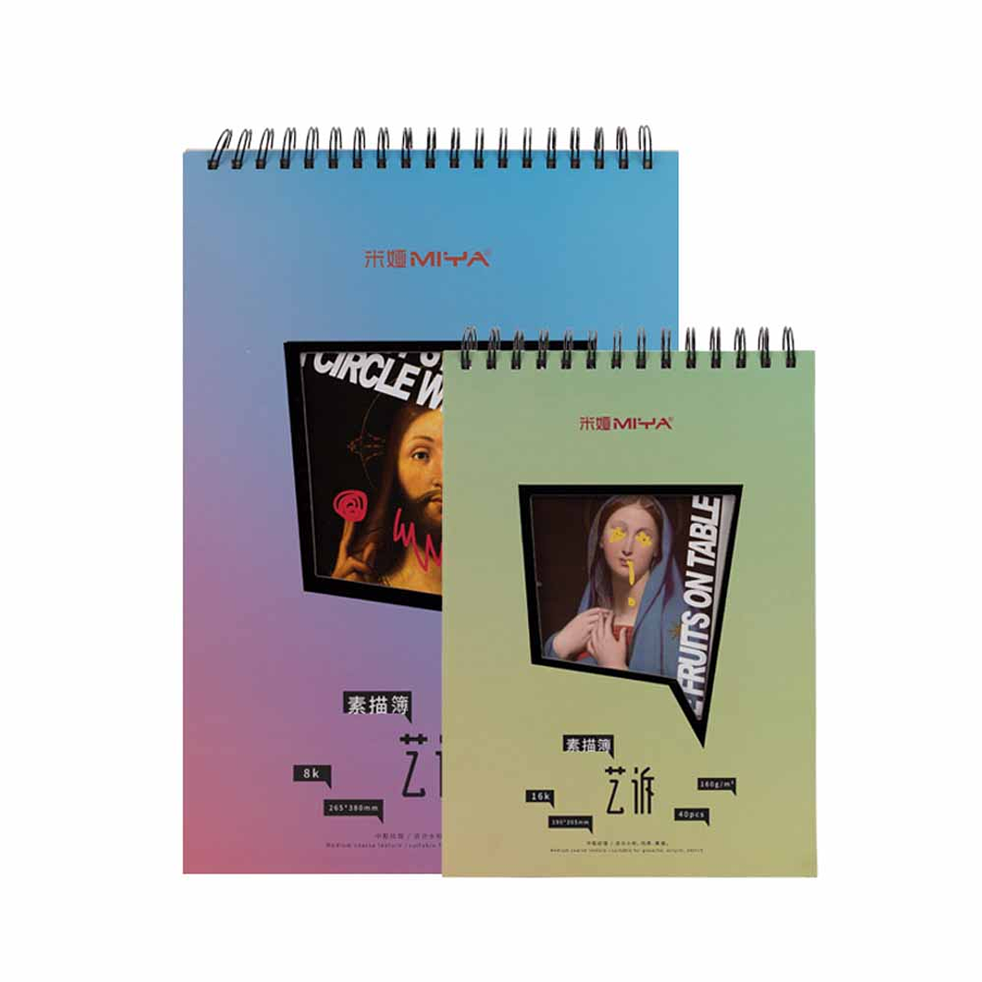 MIYA BLOCK SKETCH PAD (40PCS, 8K/160G,GRADUAL BLUE-PURPLE) 2