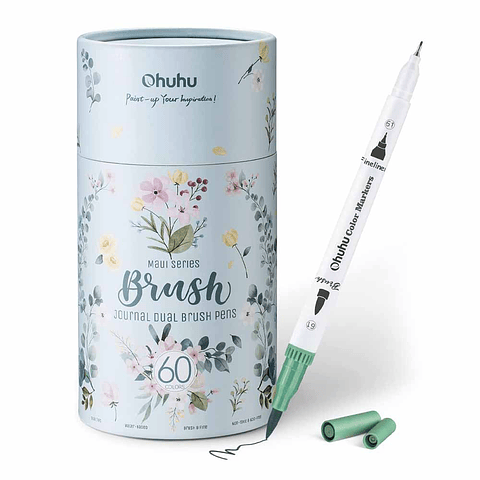OHUHU MAUI 60 MARCADORES A BASE DE AGUA  PINCEL&FINELINER