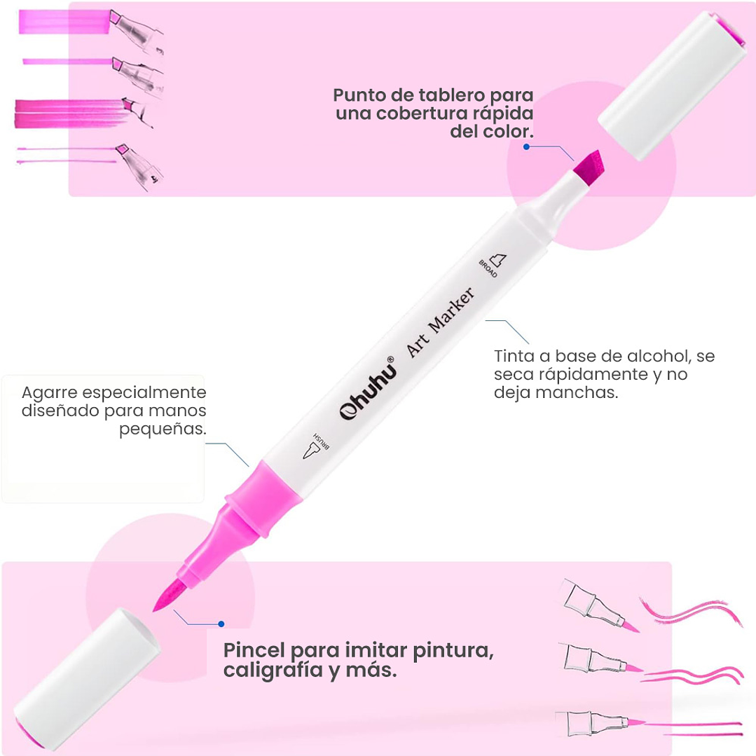 OHUHU 48 MARCADORES DE ALCOHOL + 1 BLENDER. FINA&BISELADA 4