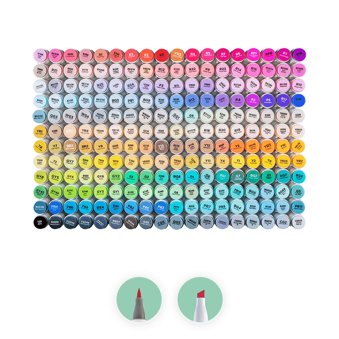 OHUHU 200 MARCADORES DE ALCOHOL + 1 BLENDER FINA&BISELADA 2