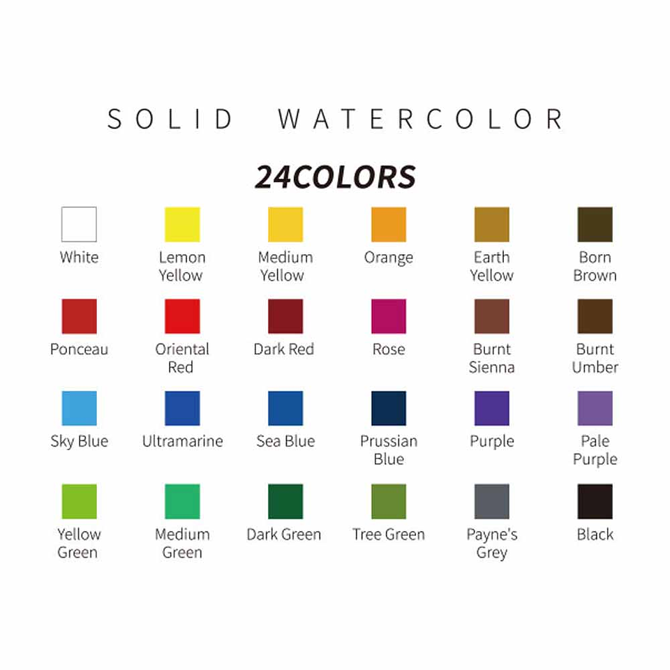 MIYA SET ROMBO DE ACUARELA 24 COLORES+PINCEL+LAPIZ GRAFITO  6