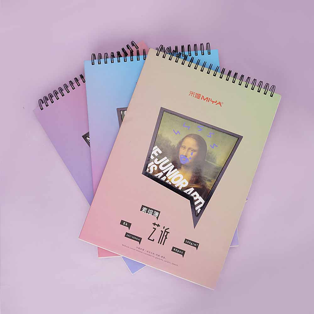 MIYA BLOCK SKETCH PAD (40PCS, 8K/160G,GRADUAL BLUE-PURPLE) 5