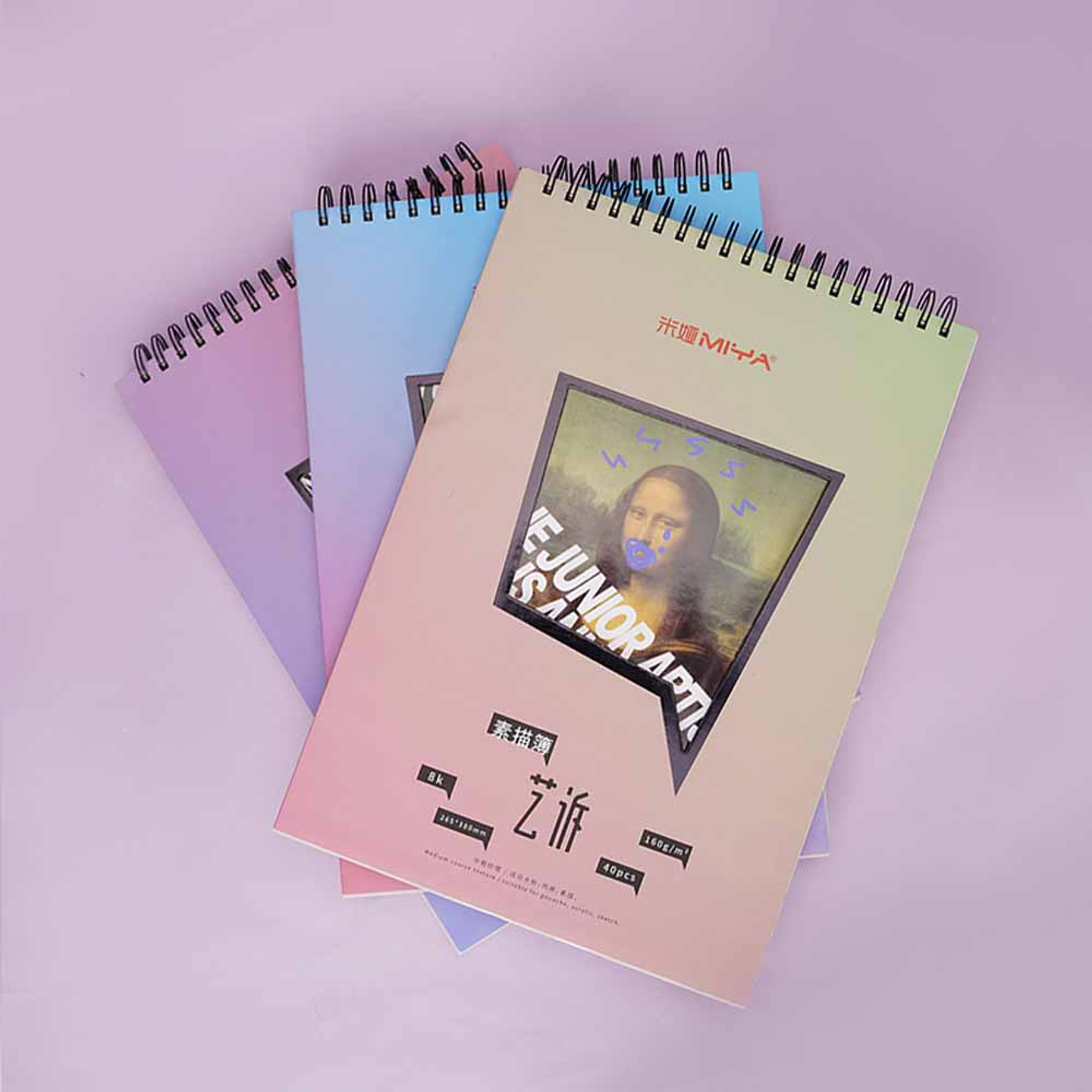 MIYA BLOCK SKETCH PAD (40PCS, 8K/160G,GRADUAL BLUE-PURPLE) 5