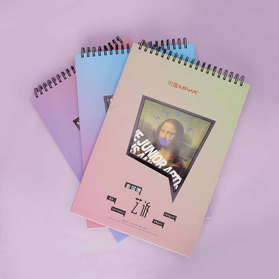 MIYA BLOCK SKETCH PAD (40PCS, 8K/160G,GRADUAL BLUE-PURPLE) 5