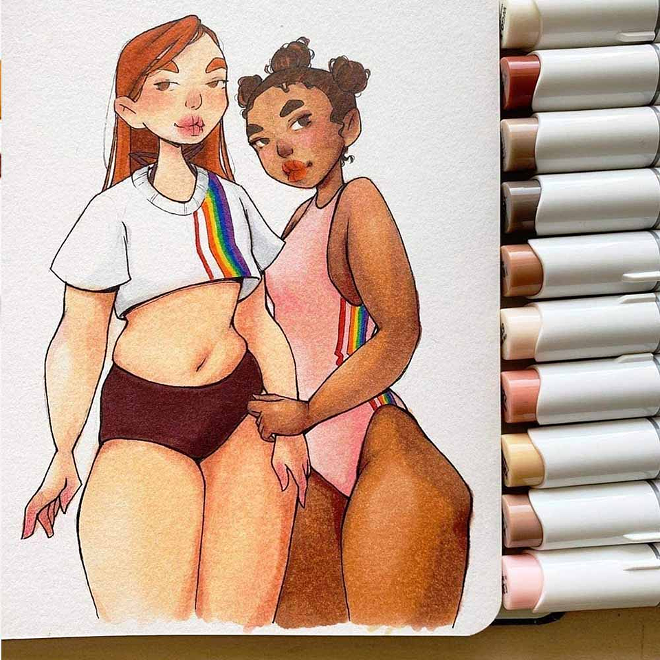 OHUHU 36 MARCADORES DE ALCOHOL TONOS PIEL + 1 BLENDER PINCEL&FINA 3