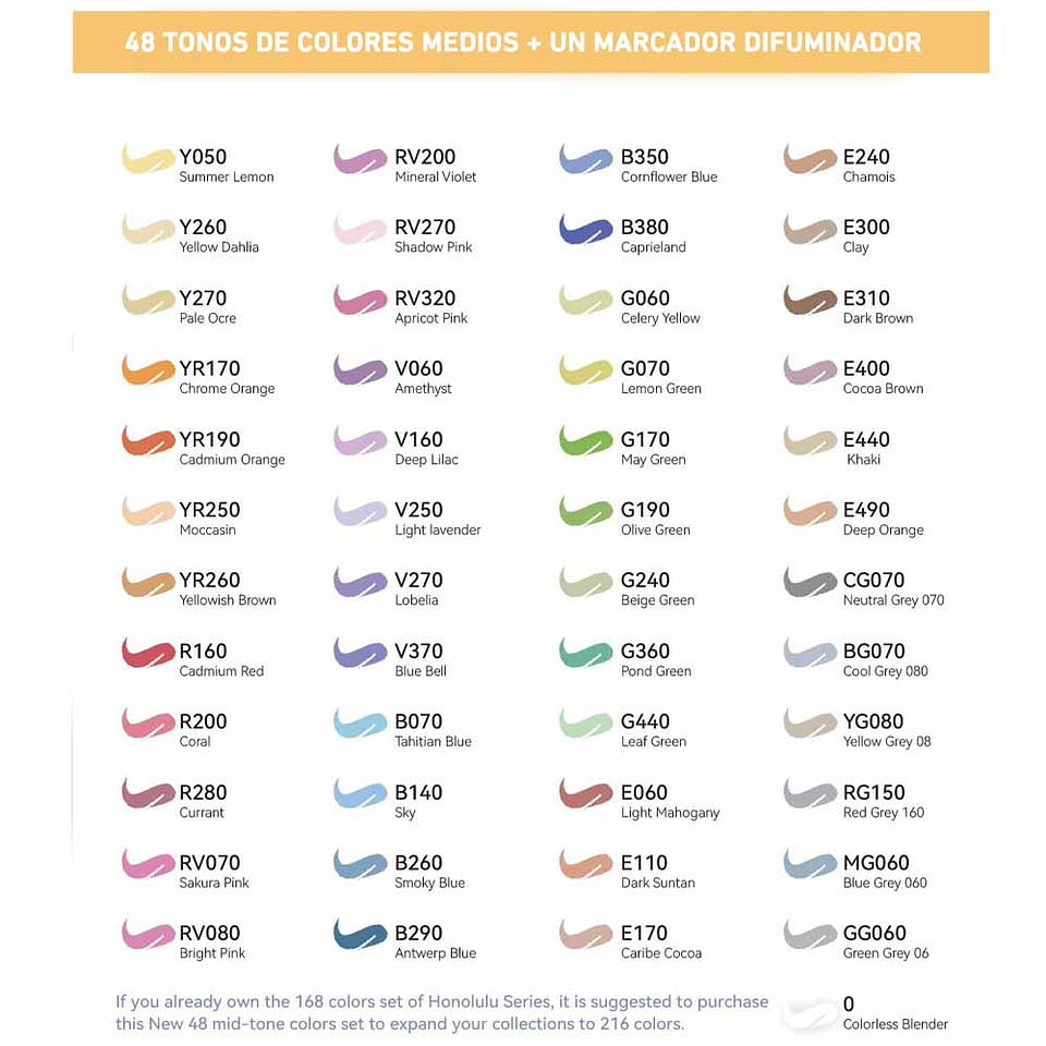 OHUHU 48 MARCADORES DE ALCOHOL TONOS MEDIOS + 1 BLENDER PINCEL&BISELADA 4