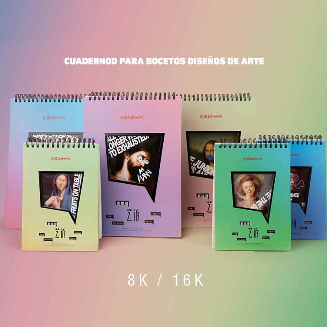 MIYA BLOCK SKETCH PAD (40PCS, 8K/160G,GRADUAL BLUE-PURPLE) 7