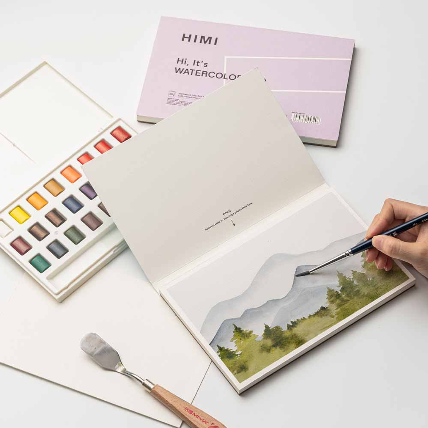 HIMI WATERCOLOR PAD (5.5*8.5IN BLUE /PURPLE) 2