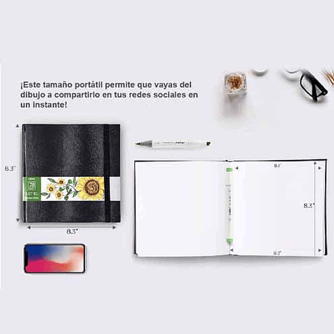 OHUHU BLOCK PARA MARCADORES DE ALCOHOL (17,5X16,5 CM, 30 hojas) 120 LB/200 GSM