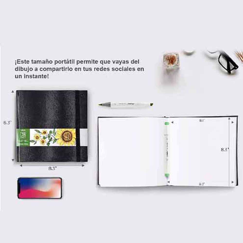 OHUHU BLOCK PARA MARCADORES DE ALCOHOL (17,5X16,5 CM, 30 hojas) 120 LB/200 GSM 2