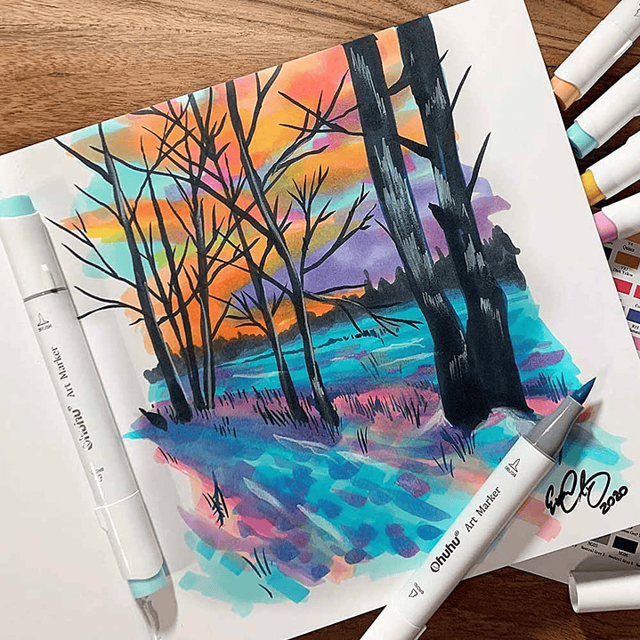 OHUHU BLOCK PARA MARCADORES DE ALCOHOL (17,5X16,5 CM, 30 hojas) 120 LB/200 GSM 3