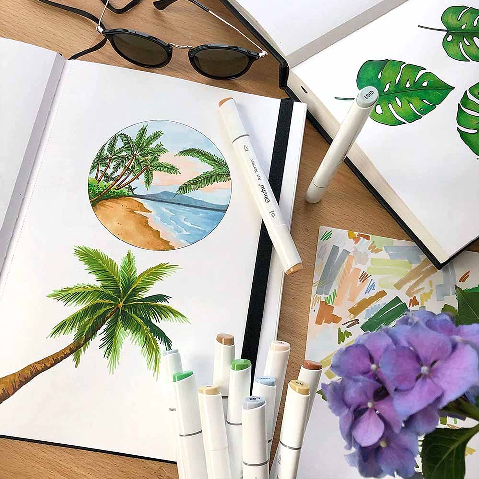 OHUHU BLOCK PARA MARCADORES DE ALCOHOL (17,5X16,5 CM, 30 hojas) 120 LB/200 GSM 5