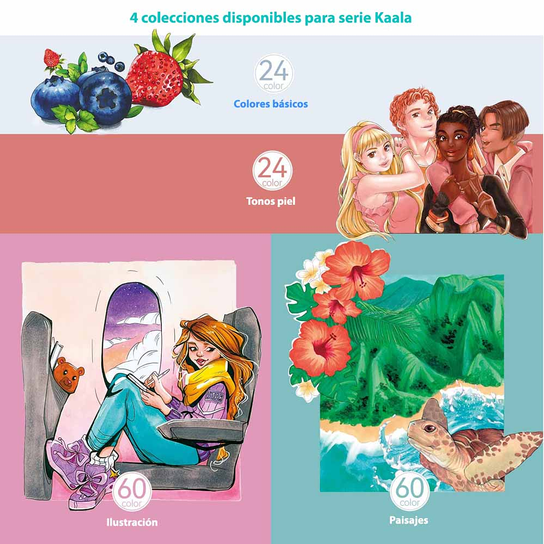 OHUHU 60 MARCADORES DE ALCOHOL + 1 BLENDER FINA&BISELADA DELGADO PAISAJISMO 9