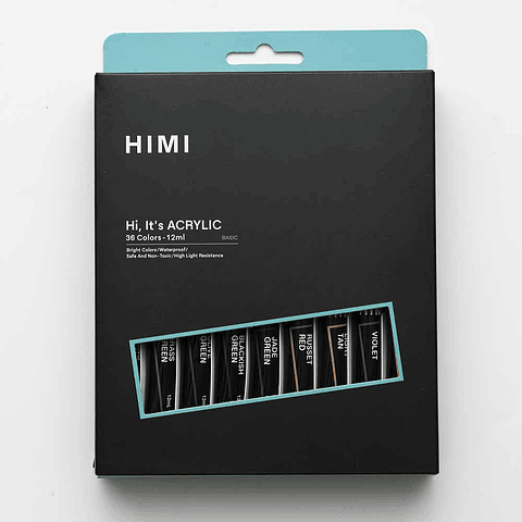 HIMI SET DE TUBO ACRILICO 12 ML - 36 COLORES 