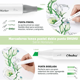 OHUHU 96 MARCADORES PASTEL DE DULZURA Y FLORECIMIENTO PINCEL&BISELADA