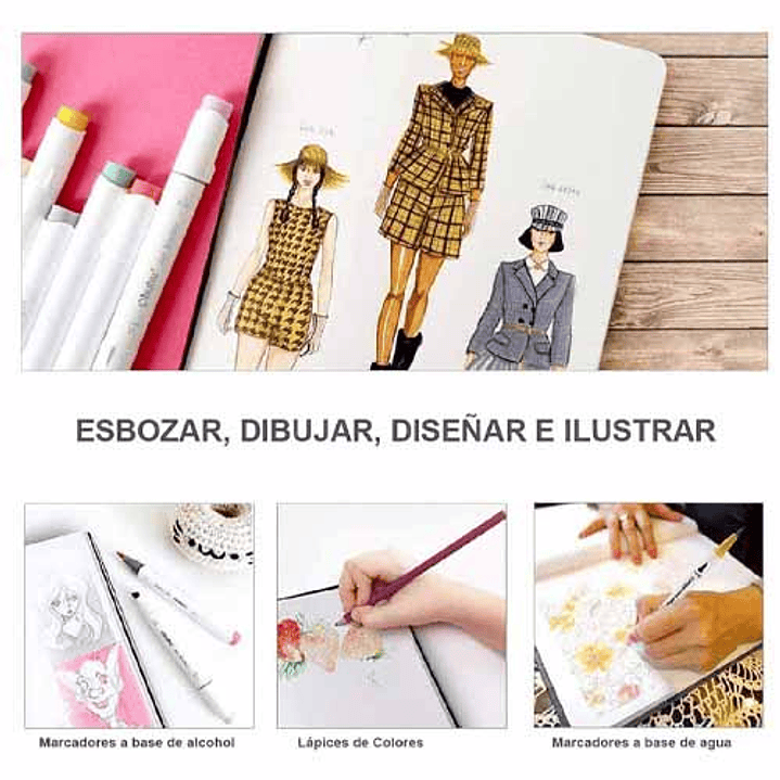 OHUHU BLOCK PARA MARCADORES DE ALCOHOL (21 X 21 CM, 78 HOJAS) 9