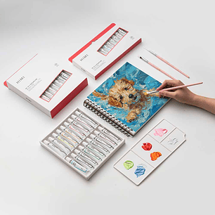 HIMI SET DE TUBO DE 24 PINTURA GOUACHE 12ML