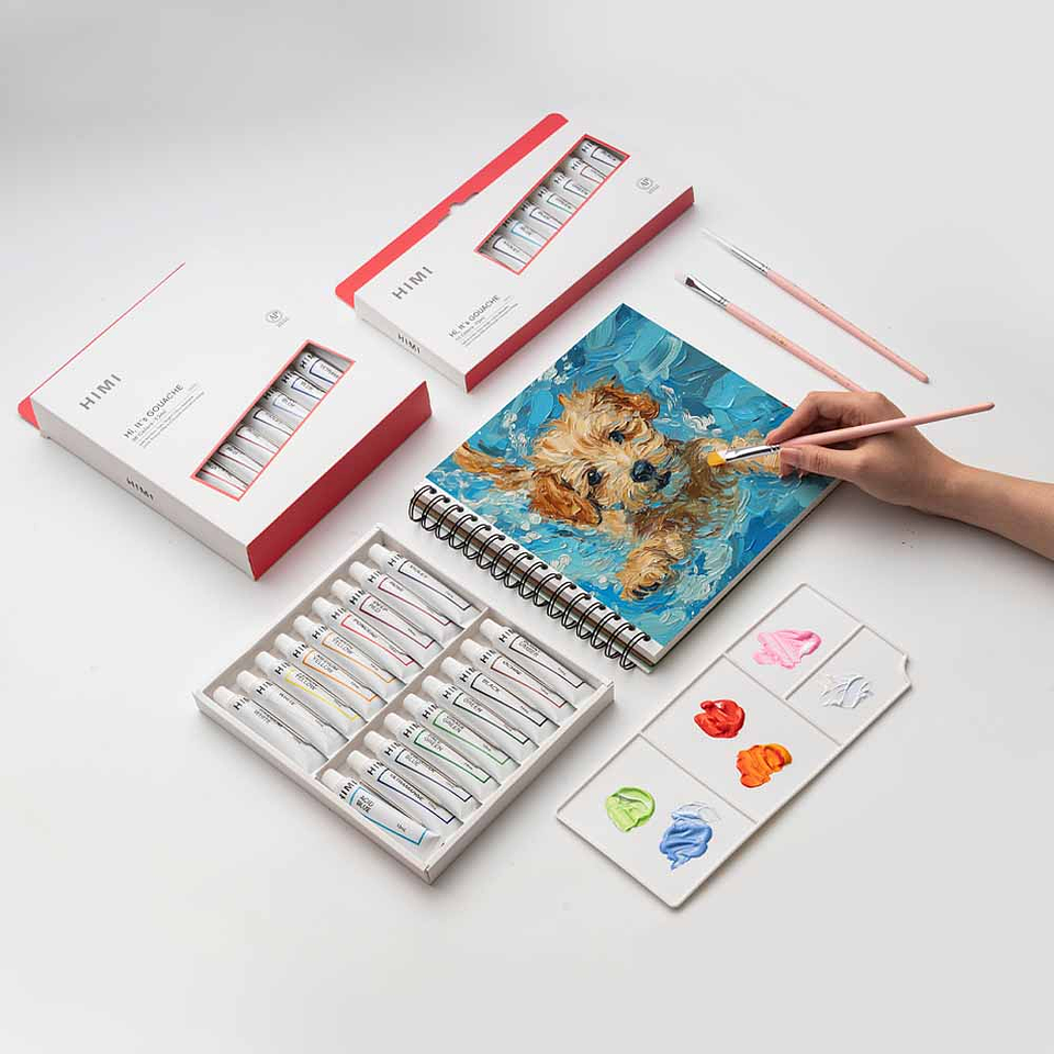 HIMI SET DE TUBO DE 24 PINTURA GOUACHE 12ML 3