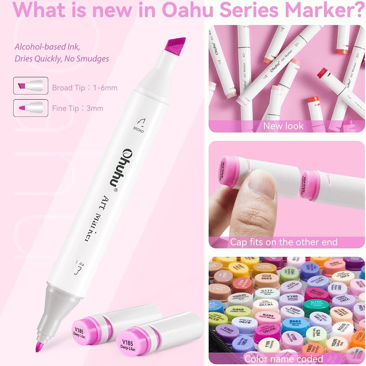 OHUHU 100 MARCADORES DE ALCOHOL + 1 BLENDER. FINA&BISELADA 3